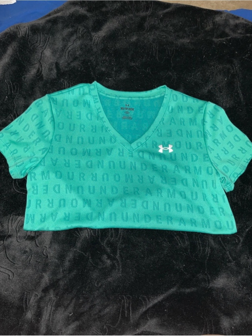 Under Armour Teal V-Neck Short Sleeve Logo Tee